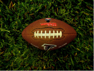 A football on grass