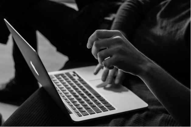 A person using a laptop